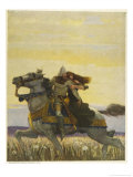 Buy Lancelot Rescues Guinevere from the Stake and Carries Her off on Horseback at AllPosters.com