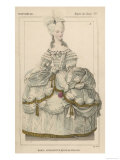 Marie Antoinette in Extravagant Dress and Holding a Rose