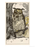 Buy Winking Owl Perched on a Branch, by the Look of It It's an Eagle Owl at AllPosters.com