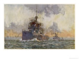Buy The British Battleship in Line Astern Formation with Other Steam Warships at AllPosters.com