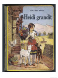 Heidi Holding a Bunch of Flowers and Petting Her Two Goats