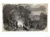 Buy Large Group of Boys Gather Around the Bonfire to Watch Their Guy at AllPosters.com