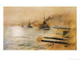 Buy The British Second Division of Battleships Fire on the Germans at the Battle of Jutland at AllPosters.com