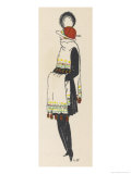 Buy White Fur Scarf and Muff Set Ornamented with a Border of Coloured Embroidery and Red Tassels at AllPosters.com
