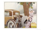 Buy Lady Driver Changes a Wheel Dismayed at AllPosters.com