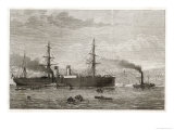 Buy The French Transatlantic Company's Steamship "Amerique" Towed into Plymouth by Tugs at AllPosters.com