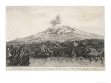 Buy View of Mount Etna in Sicily Now Called Gibello with the Range of Black Rocks Along the Sea Coast at AllPosters.com