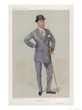 Sporting Major Eustace Loder in a Double-Breasted Pin- Stripe Suit with Trousers That Taper