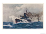 Buy Warship of the Royal Navy Depicted at Speed in a Heavy Sea at AllPosters.com