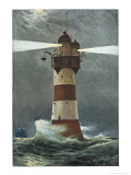 The Lighthouse on Roten Sande in the Weser Estuary on Germany's Nordzee Coast