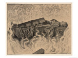 Buy The Devouring Flames Curl Round the Body of Brunnhilde as She Lies at AllPosters.com