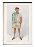 Douglas Stuart Dressed for Sport in Short Sleeved Vest with Pale Blue Trim and Flannel Shorts