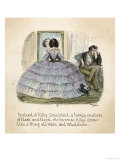 Kitty Admires Her New Figure in a Mirror Too Narrow for Her Dimensions. Fido the Dog is Startled Giclee Print