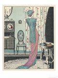Buy Back View of a High Waisted Draped Gown with Train by Zimmerman at AllPosters.com