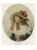 Buy Young Woman Wears a Pretty Straw Hat with a Large Soft Brim and Edged with Lace at AllPosters.com