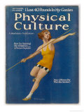 Female Athlete Throws the Javelin