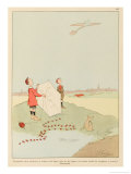 Buy For Young Boys Flying Their Kites an Aeroplane Passing Overhead is an Inspiration at AllPosters.com