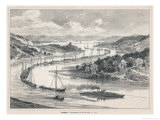 Buy Demonstrating the Power of Steam, a Tug Hauls a String of 18 Barges on the Rhine Waterway at AllPosters.com