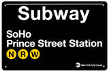 Subway SoHo- Prince Street Station Tin Sign