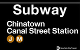 Subway Chinatown- Canal Street Station Tin Sign