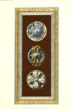 Chocolate and Blue Rosette Panel I
