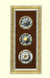Chocolate and Blue Rosette Panel IV