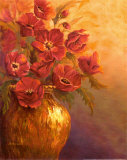 Crimson and Brass I Art Print