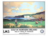 Golf in Northern Ireland, LMS Poster, circa 1925