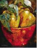 Apples in Red Bowl Stretched Canvas Print