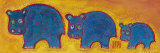 Famille Hippopotame Bleus