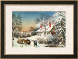 Bringing Home the Logs, Winter Landscape