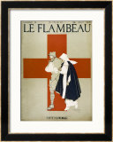 Red Cross Nurse Assists a Bandaged Soldier Framed Art Print