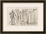Buy Selection of Medical Appliances Including Forceps and a Hook to Extract Bullets at AllPosters.com