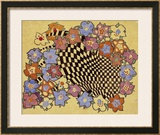 Floral and Chequered Fabric Design, circa 1916