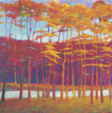 Buy Red Trees at Creek at AllPosters.com