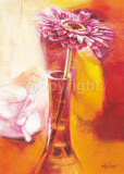 Pink Gerbera in a Cafe