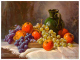 Apfel und Weintrauben
