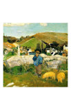 Buy Peasants, Pigs and a Village under the Clear Sky in Brittany, France at AllPosters.com