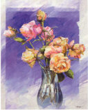 Roses with a Blue Vase
