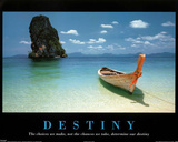 Destiny Boat on Beach Motivational Art Print Poster