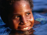 Buy Child Playing in the Water, Manam Island, Madang, Papua New Guinea at AllPosters.com