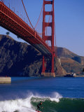 Buy Surfer and Golden Gate Bridge, San Francisco, California, USA at AllPosters.com