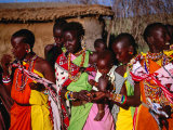 Buy Group of Masai Women in Traditional Dress, Masai Mara National Reserve, Rift Valley, Kenya at AllPosters.com