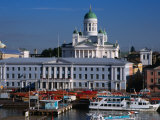 Buy Boats on Waterfront and Lutheran Church in Distance, Helsinki, Finland at AllPosters.com