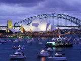 Buy Opera House and Sydney Harbour Bridge with Crowded Harbour on New Years Eve, Sydney, Australia at AllPosters.com
