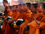Buy Young Monks Collecting Alms, Chiang Mai, Thailand at AllPosters.com