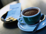 Hot Chocolate on Cafe Table, Barcelona, Spain