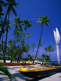 Buy Outrigger Canoe on the Sand at Puuhonua O Honaunau on the South Kona Coast, Hawaii, USA at AllPosters.com