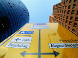 Traffic Sign Between Sony Center (Left) and Another High-Rise, Potsdamer Strasse, Berlin, Germany
