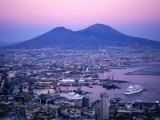 Harbour and Mt. Vesuvio at Dusk Seen from Castel Sant